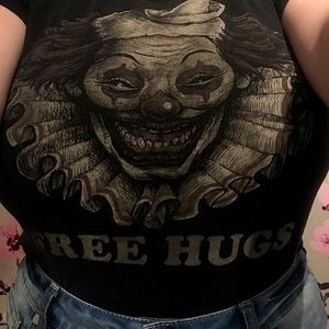 Hottopic black emo aesthetic clown shirt